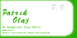 patrik olaj business card